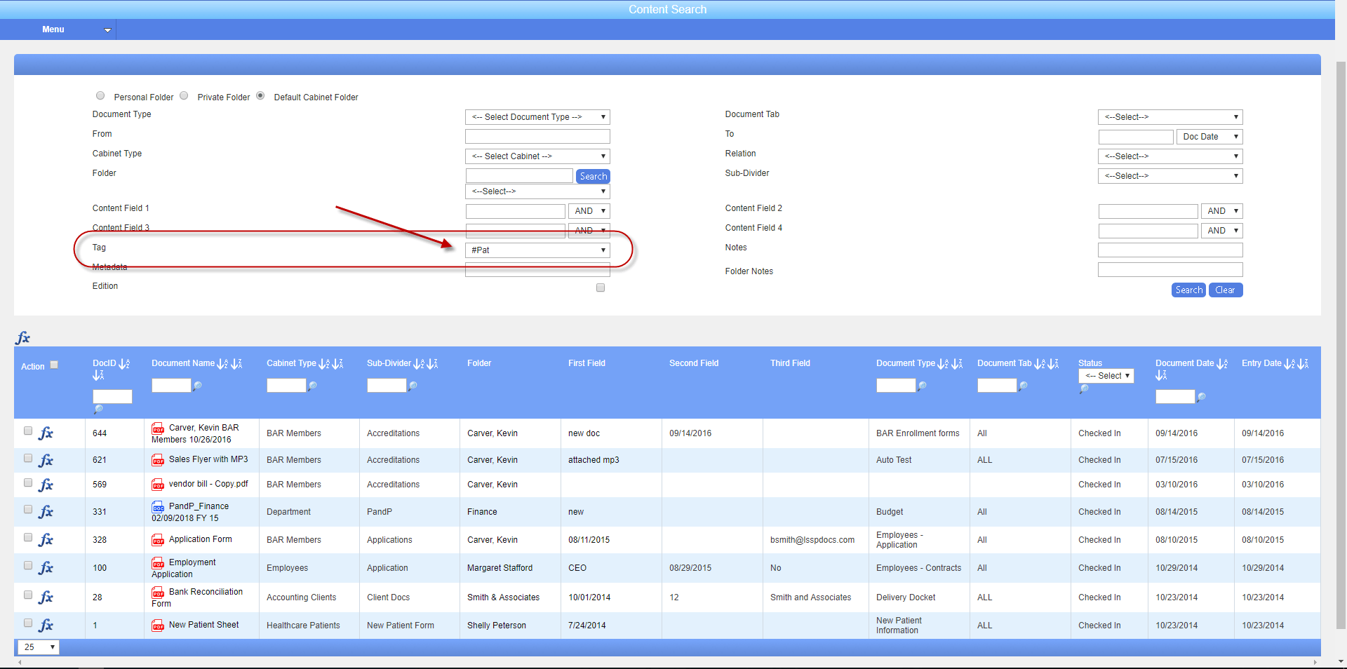 Managing Tags - PinPoint Electronic Document Management System